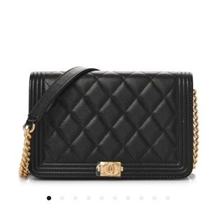 CHANEL
Caviar Quilted Boy Wallet On Chain WOC Black